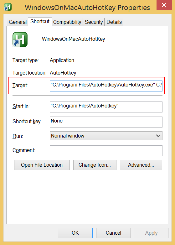 AutoHotkey lnk property